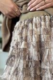 Ramone Marble Mesh Midaxi Skirt Earth